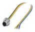 Phoenix Contact Cat5 Straight Male M12 to Unterminated Ethernet Cable TPE Sheath, 500mm