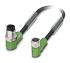 Phoenix Contact SAC-4P-M12MR Right Angle Male M12 to Right Angle Female M8 Sensor Actuator Cable, 4 Core, PUR, 300mm