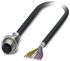 Phoenix Contact Straight Female 8 way M12 to Unterminated Sensor Actuator Cable, 2m