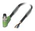 Phoenix Contact SAC-4P Right Angle Male M8 to Sensor Actuator Cable, 4 Core, PUR, 10m