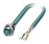 Phoenix Contact Cat5 Straight Female M12 to Unterminated Ethernet Cable, Blue PUR Sheath, 1m