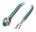 Phoenix Contact Straight Male M12 to Unterminated Ethernet Cable, Blue PUR Sheath, 1m