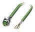 Phoenix Contact Cat5 Straight Female M12 to Unterminated Ethernet Cable, Green PUR Sheath, 5m