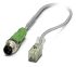 Phoenix Contact Male 2 way M12 to 2 way Festo ZC Sensor Actuator Cable, 3m