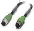 Phoenix Contact Male M12 to Female M12 Sensor Actuator Cable, 8 Core, PUR, 600mm