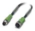Phoenix Contact Male 3 way M8 to Female 3 way M8 Sensor Actuator Cable, 1.5m