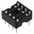 Amphenol FCI 2.54mm Pitch Straight 8 Way, Through Hole Stamped Pin Open Frame IC Dip Socket, 1A