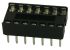 Amphenol FCI 2.54mm Pitch Straight 18 Way, Through Hole Stamped Pin Open Frame IC Dip Socket, 1A