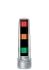 Patlite LS7 LED Signalturm 3-stufig Linse Klar LED Rot/Gelb/Grün + Dauer 244mm Multifunktion
