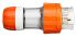 Clipsal Electrical IP66 Orange Cable Mount Industrial Power Plug, Rated At 32A, 500 V