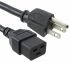 Napájecí kabel, A: IEC C19, B: NEMA 5-15, 15 A, 125 V Schurter