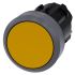 Siemens Flat Yellow Push Button Head - Latching, SIRIUS ACT Series, 22mm Cutout, Round