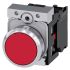 Siemens, SIRIUS ACT Non-illuminated Red Flat Push Button Complete Unit, NC, 22mm Momentary Screw