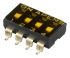 APEM DIP-Schalter Vertieftes Betätigungselement, Schieber 4-stellig 1-poliger Ein-/Ausschalter Phosphorbronze