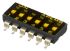 APEM DIP-Schalter Vertieftes Betätigungselement, Schieber 6-stellig 1-poliger Ein-/Ausschalter Phosphorbronze