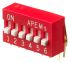 APEM THT DIP-Schalter 6-stellig 1-poliger Ein-/Ausschalter Phosphorbronze 25 mA, bis +70°C