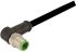 HARTING Right Angle Male M12 to Male Free End Sensor Actuator Cable, 12 Core, Polyurethane PUR, 1m