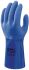 Showa Blue Chemical Resistant Nylon Work Gloves, Size 8, Medium, PVC Coated