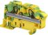 Entrelec Green, Yellow ZK10 Standard Din Rail Terminal, 6 AWG, 10mm²