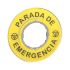 Placa de inscripción Schneider Electric para usar con Botón pulsador de cabezal tipo seta de parada de emergencia