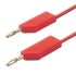 Cable de prueba con conector de 4 mm  Hirschmann de color Rojo, Macho-Macho, 30 V ac, 60V dc, 32A, 250mm