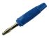 Hirschmann Test & Measurement Blue Male Banana Plug, 4 mm Connector, Solder Termination, 32A, 30 V ac, 60V dc, Nickel