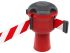 Skipper Red & White Retractable Barrier, 9m, Red, White Tape