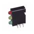 Indicatore LED per PCB Verde, rosso, giallo Dialight, 60 °, 3 LEDs, Right-angle, Montaggio con foro passante