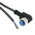 TE Connectivity Right Angle Female 3 way M12 to Unterminated Sensor Actuator Cable, 1.5m