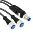 TE Connectivity Straight Male 4 way M12 to Straight Female 4 way M12 x 2 Sensor Actuator Cable, 1.5m
