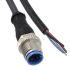 TE Connectivity Straight Male 4 way M12 to Unterminated Sensor Actuator Cable, 1.5m