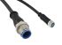 TE Connectivity Straight Female M12 to Straight Male M12 Sensor Actuator Cable, 3 Core, PUR, 1.5m