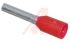 Altech Insulated Crimp Bootlace Ferrule, 8mm Pin Length, 1.7mm Pin Diameter, 1mm² Wire Size, Red