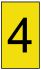 HellermannTyton Ovalgrip Slide On Cable Markers, Black on Yellow, Pre-printed "4", 1.8 → 6.3mm Cable, 901-10647