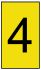 HellermannTyton Ovalgrip Slide On Cable Markers, Black on Yellow, Pre-printed "4", 1.8 → 3.6mm Cable