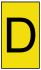 HellermannTyton Ovalgrip Slide On Cable Markers, Black on Yellow, Pre-printed "D", 1.7 → 3.6mm Cable, 901-10657