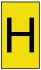 HellermannTyton Kábeljelölők, rögzítés módja:Felcsúsztatás, mennyiség: 500, hossz: 4mm Nem, Fekete sárga háttéren H