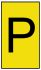 HellermannTyton Ovalgrip Slide On Cable Markers, Black on Yellow, Pre-printed "P", 1.7 → 3.6mm Cable