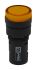RS PRO, Panel Mount Yellow LED Pilot Light, 16mm Cutout, IP40, Round, 24V ac/dc