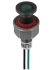 Sloan Green Panel Mount Indicator, 24V dc, 6.2mm Mounting Hole Size, Lead Wires Termination, IP68