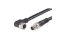 Brad from Molex Right Angle Female 4 way M8 to Straight Male 4 way M8 Sensor Actuator Cable, 2m