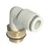 SMC KQ2 Series Elbow Threaded Adaptor, G 3/8 Male to Push In 10 mm, Threaded-to-Tube Connection Style