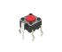 Red Cap Tactile Switch, Single Pole Single Throw (SPST) 50 mA 0.7mm Snap-In