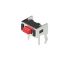 Red Button Tactile Switch, SPST 50 mA Snap-In