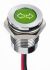 Apem Green Car Indicator Lamp, 12V dc, 14mm Mounting Hole Size, Lead Wires Termination, IP67