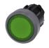 Siemens SIRIUS ACT Series Green Round Push Button Head, Momentary Actuation, 22mm Cutout