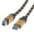 Cable USB 3.0 Roline, con A. USB A Macho, con B. USB B Macho, long. 800mm, color Negro