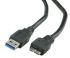 Roline USB 3.0 Cable, Male USB A to Male Micro USB B  Cable, 800mm