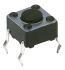 IP40 Black Button Tactile Switch, SPST 50 mA 3.5 (Dia.)mm Surface Mount
