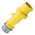MENNEKES, StarTOP IP44 Yellow Cable Mount 3P Industrial Power Plug, Rated At 16A, 110 V